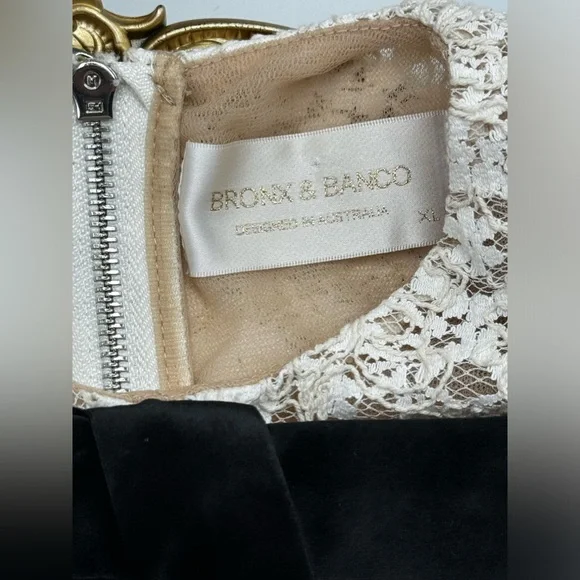 🆕 BRONX & BANCO 🧿 NWOT Courtney Long Sleeve White Lace Mini Dress - Size XL/10 - Picture 12 of 16